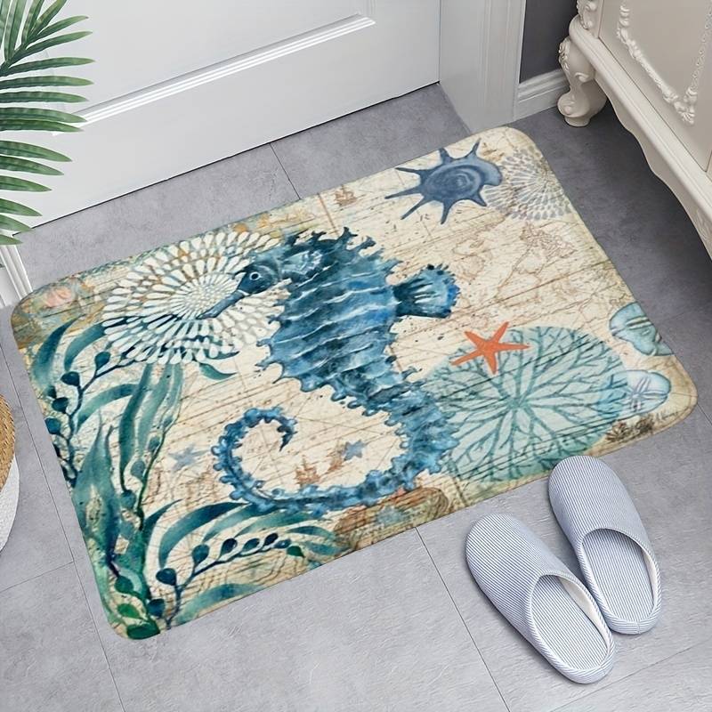 Non Slip Doormat Home Bathroom Rug Floor Mat Washable Sea - Temu
